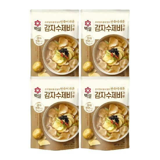 CJ 백설 감자수제비가루 500g x4개