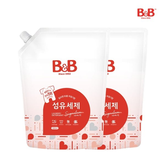 유아 섬유 세탁세제 시그니처 리필형 1500ml X2개