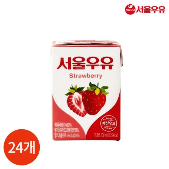 서울우유 멸균 딸기우유 200ml x 24개
