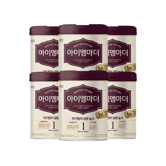 초유성분 아이엠마더 1단계 (0- 6개월) 800g 6캔
