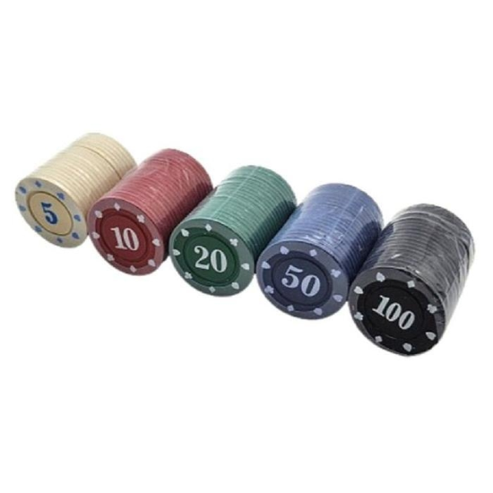 [(주)셀러허브]46783471-슈퍼 숫자 포커칩 5종 100PCS 세트 카지노칩
