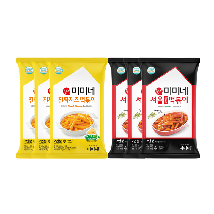[신제품]미미네 진짜치즈 떡볶이 3봉 + 서울 판밀떡볶이 3봉 