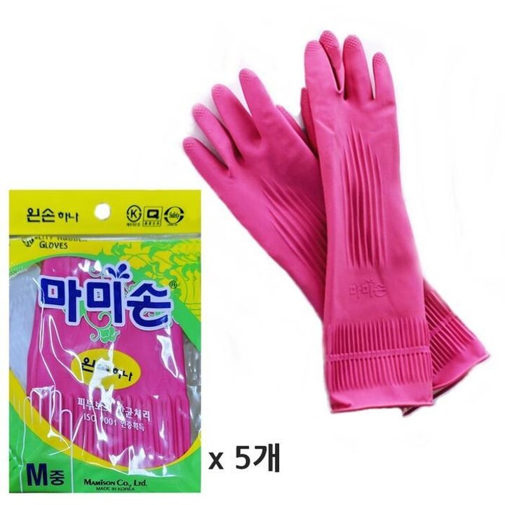 마미손장갑왼손중5개한쪽장갑고무장갑왼쪽장갑