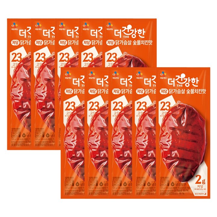 CJ제일제당 더건강한 저당닭가슴살 숯불치킨맛 120g x10개