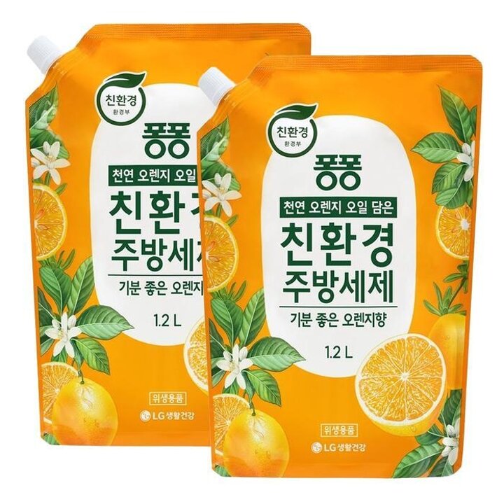 퐁퐁오렌지주방세제리필1.2L2개