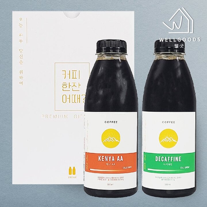 [웰굿] 콜드브루 커피 PET 선물세트 5호(케냐1,디카페인1)