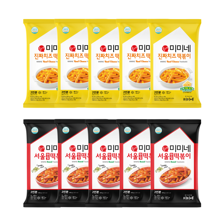 [신제품]미미네 진짜치즈 떡볶이 5봉 + 서울 판밀떡볶이 5봉 