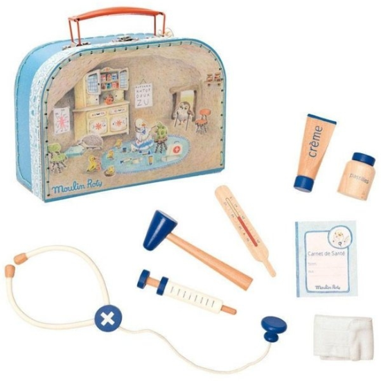 (신세계 사우스시티)[632402] 원목 병원놀이 세트 La Grande Famille Doctor s Suitcase 20x14cm
