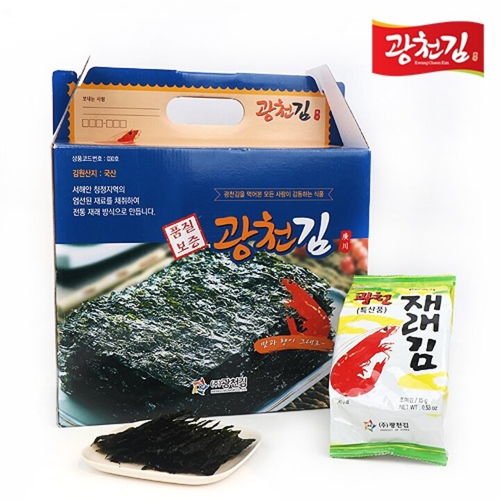 [광천김] 오리지널 백제 재래김 선물세트 재래도시락김(15g x 12봉) 2박스