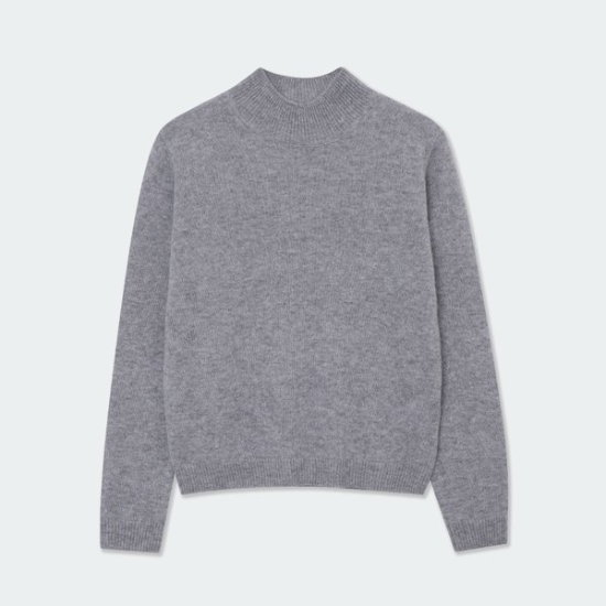 (대전신세계)캐시미어 베이직 터틀넥 클로버 풀오버 (UFKKTN44ZC-L/GREY)