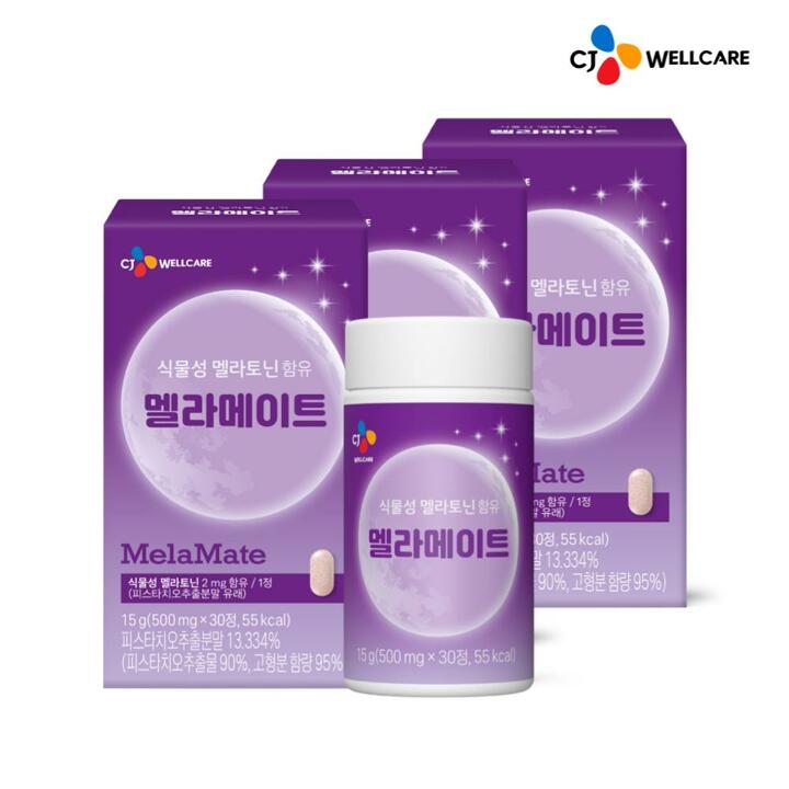 [CJ공식] 식물성 멜라토닌 함유 멜라메이트 30정 3박스