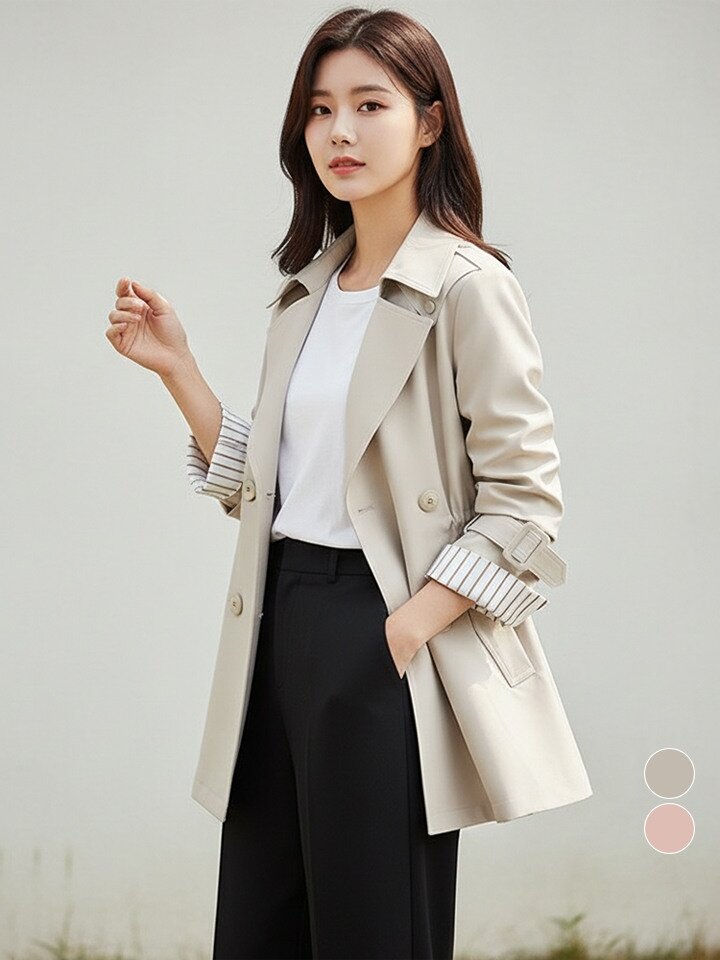 ATMARK 하프더블버튼트렌치코트AA51CT001G