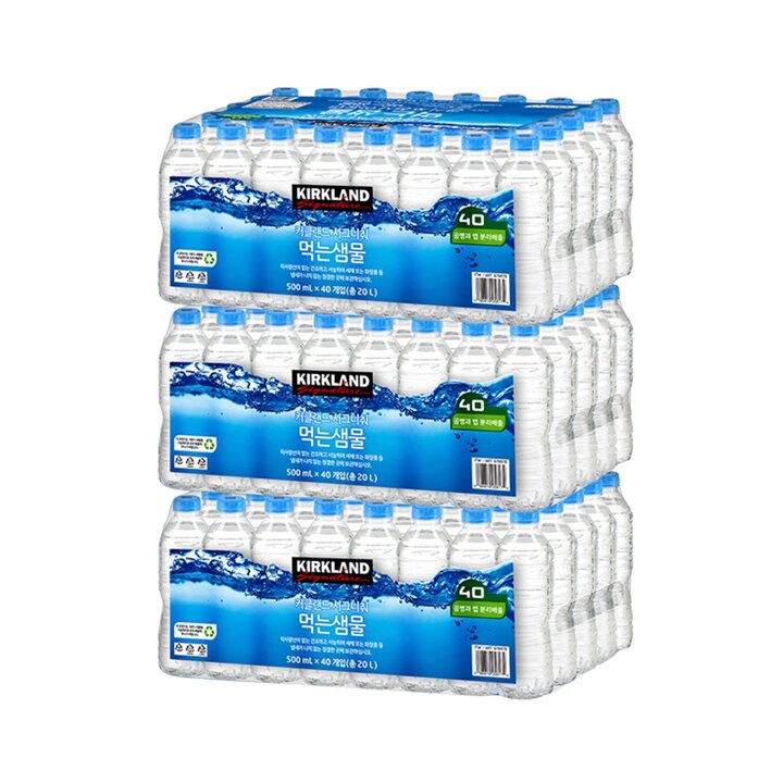 커클랜드 시그니춰 먹는샘물 무라벨 생수 500mL X 120병
