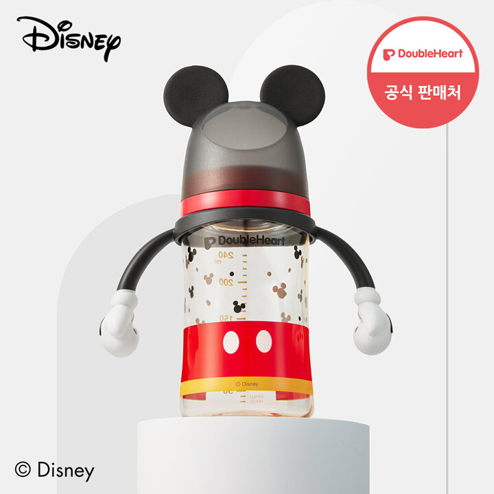더블하트 모유실감 3세대 PPSU 디즈니 미키마우스 젖병 240ml(핸들)_젖꼭지 미포함