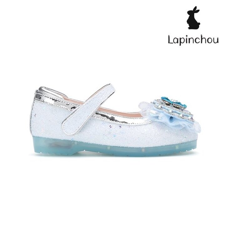 (신세계강남점)[LAPINCHOU] 라팡슈 엘레나 듀 메리제인 스카이블루 나비 글리터 키즈구두 여아구두 LED구두
