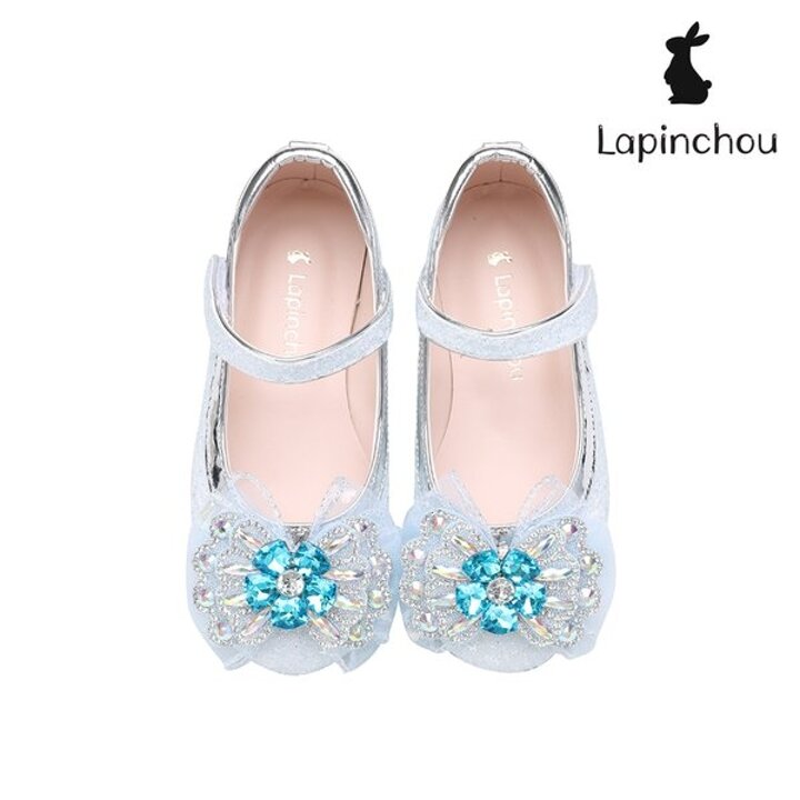 (신세계강남점)[LAPINCHOU] 라팡슈 엘레나 듀 메리제인 스카이블루 나비 글리터 키즈구두 여아구두 LED구두
