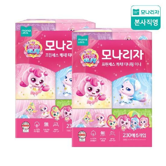 모나리자 캐치! 티니핑 미니 미용티슈 230매 x6입 x2팩