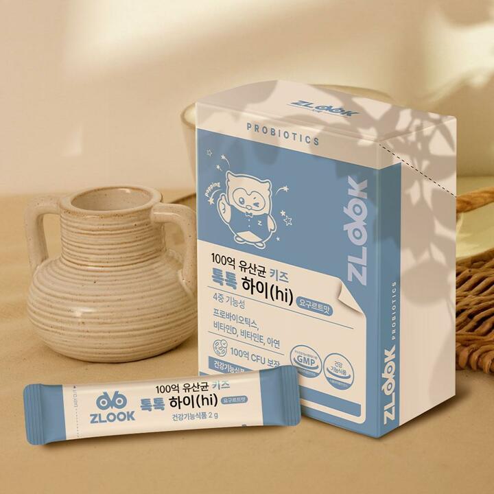 지룩 100억 유산균 키즈 톡톡하이 2개 (60포)+7포증정