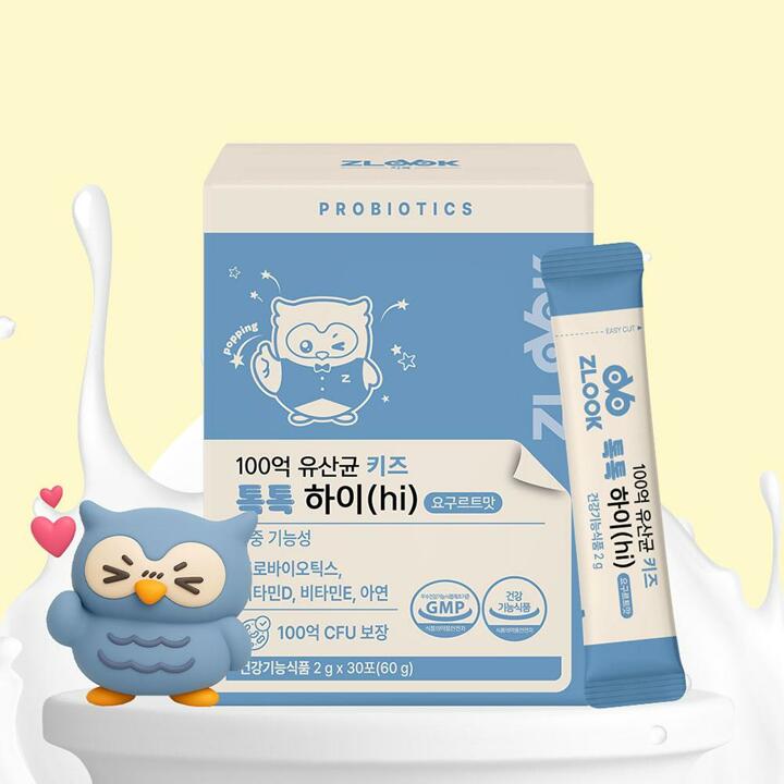 지룩 100억 유산균 키즈 톡톡하이 2개 (60포)+7포증정