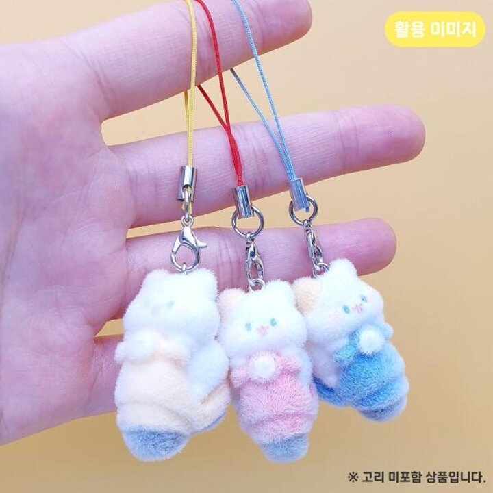 아트박스/앤쥬얼리 후로킹 뽀송털 스쿠터 고양이 키링 악세사리 부자재
