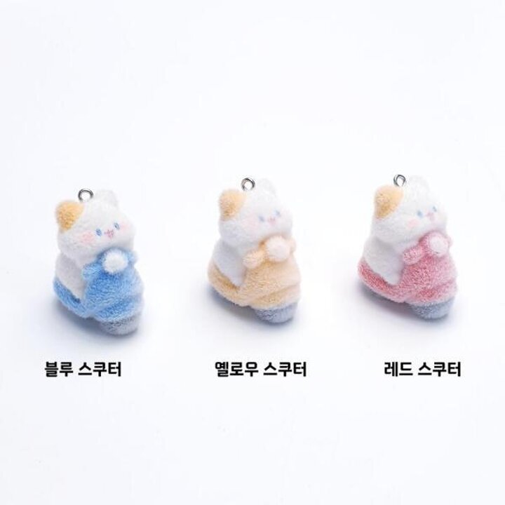 아트박스/앤쥬얼리 후로킹 뽀송털 스쿠터 고양이 키링 악세사리 부자재