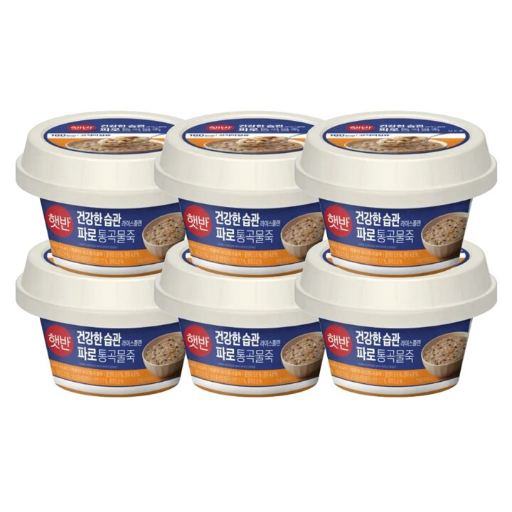 CJ제일제당 햇반 라이스플랜 파로통곡물죽 265g x6개