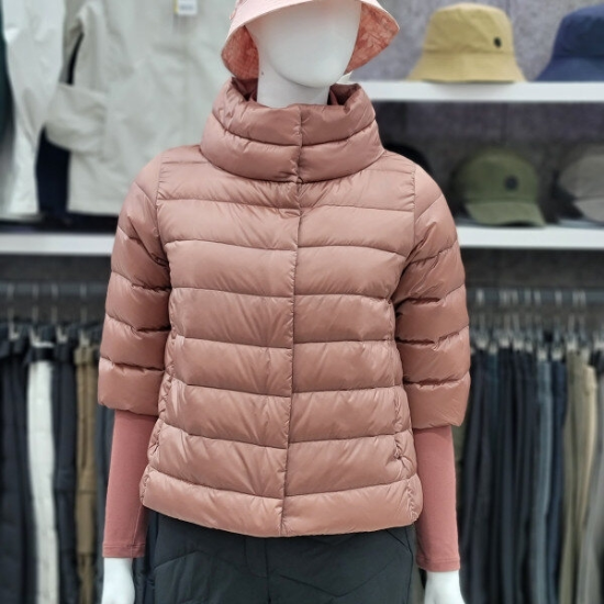 우먼 반소매 경량  다운  자켓