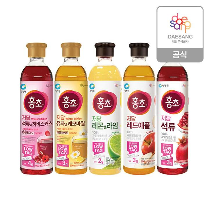 청정원 저당홍초 900ml 5종 (석류,레몬라임,석류히비스커스,유자캐모마일) 2개 골라담기