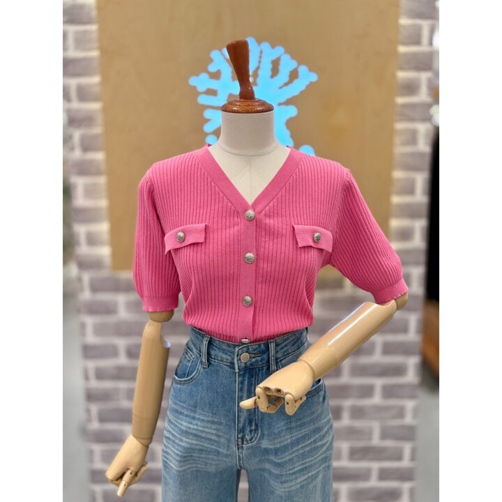 (광주신세계)브이넥 리브드 가디건 (LC31F5KC523X)