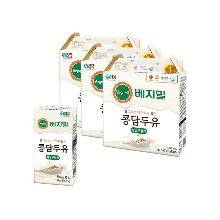 [베지밀] 베지밀 콩담두유 190mlx48팩