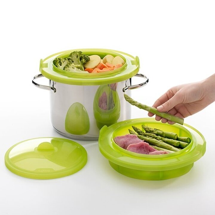 [레쿠에] 실리콘 2단 찜기
