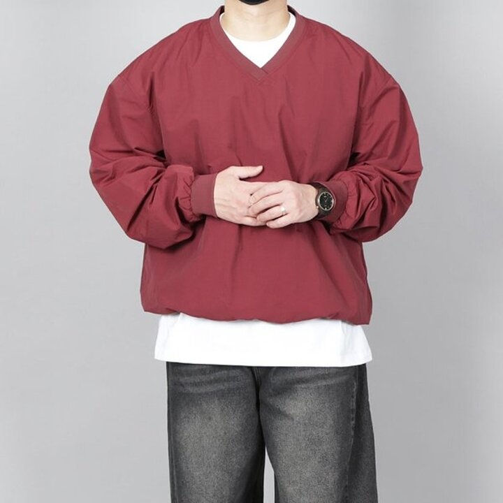 남자 슬로우  드라이 브이넥 바람막이 맨투맨