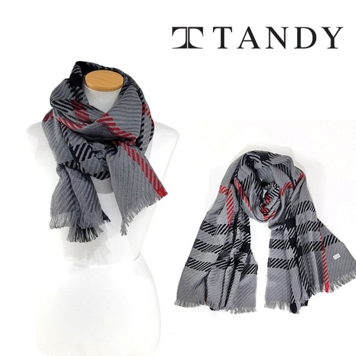 [탠디] TANDY 와이드체크 양면 머플러