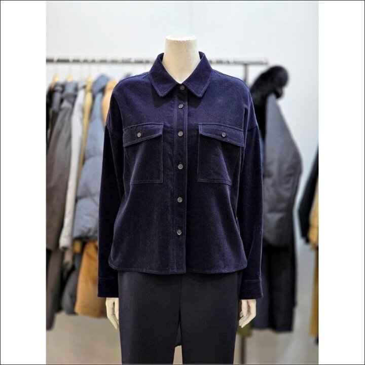 BCBG올앤선드리세이브존02플랩포켓코듀로이셔츠형블라우스A6S1B402