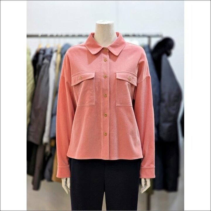 BCBG올앤선드리세이브존02플랩포켓코듀로이셔츠형블라우스A6S1B402