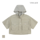 [반에이크] 후드넥 빅포켓 반팔점퍼_VB36JPMD01D
