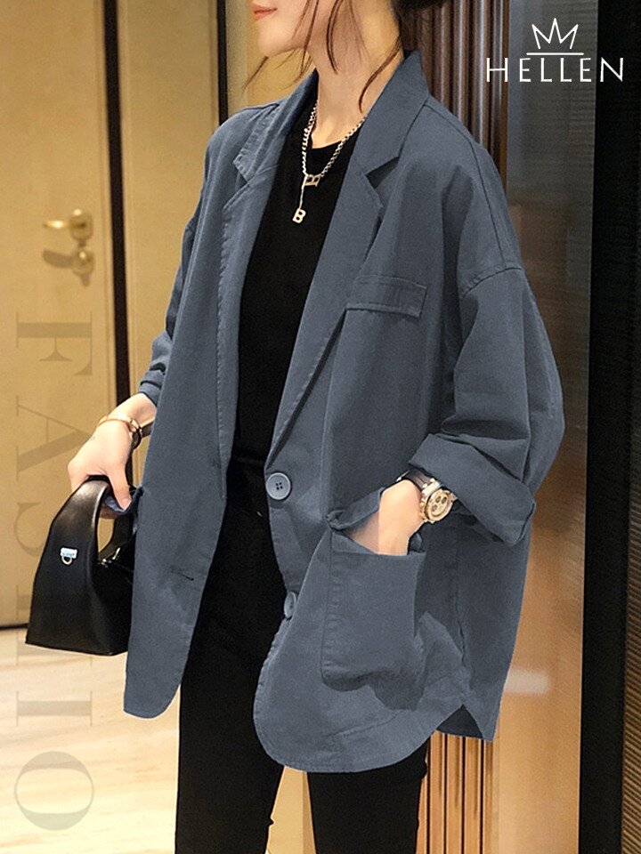 헬렌 여성 아우터 루즈핏 카라 자켓 몬드코튼자켓 H-0