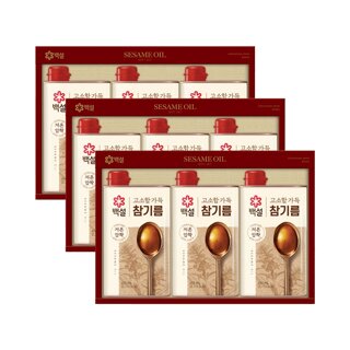 CJ제일제당 명절 선물세트 백설 고소함가득참기름 1호 x3개