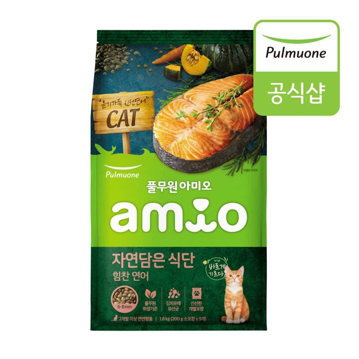 [풀무원아미오] 자연담은식단 캣 힘찬연어 1.8kg (200gX9EA)