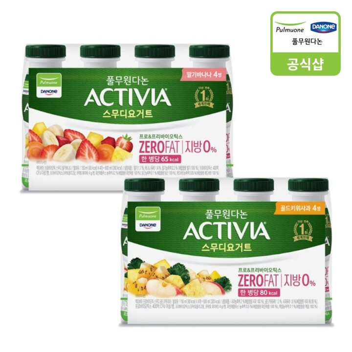 [풀무원다논] 액티비아 스무디 48개 골라담기 (150mlX4입X12) / 딸기바나나.골드키위사과 요거트