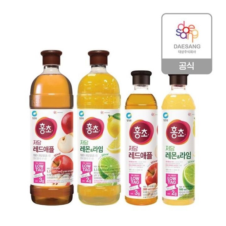 청정원 저당 홍초 4종(레드애플,레몬라임) 1.5L + 900ml 골라담기..[35197513]