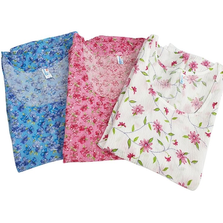 꽃무늬 생지 인견지지미 반팔/파자마 엄마 할머니 여름 홈웨어
