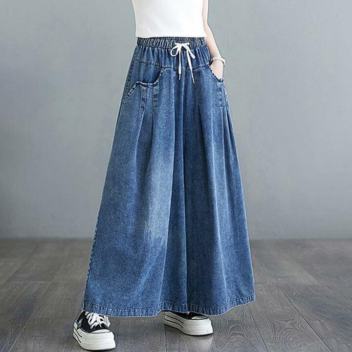 [헬리꽁땡]밴딩와이드데님포켓팬츠