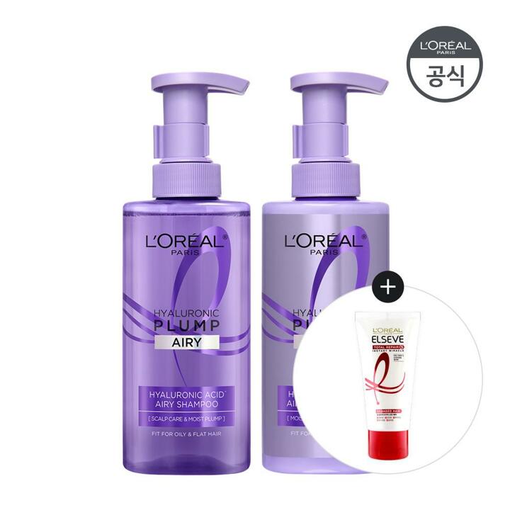 [수분볼륨UP] 로레알파리 히알루론산 컨디셔닝 헤어팩 440ml+두피 샴푸 440ml [증정]TR5 헤어팩 50ml