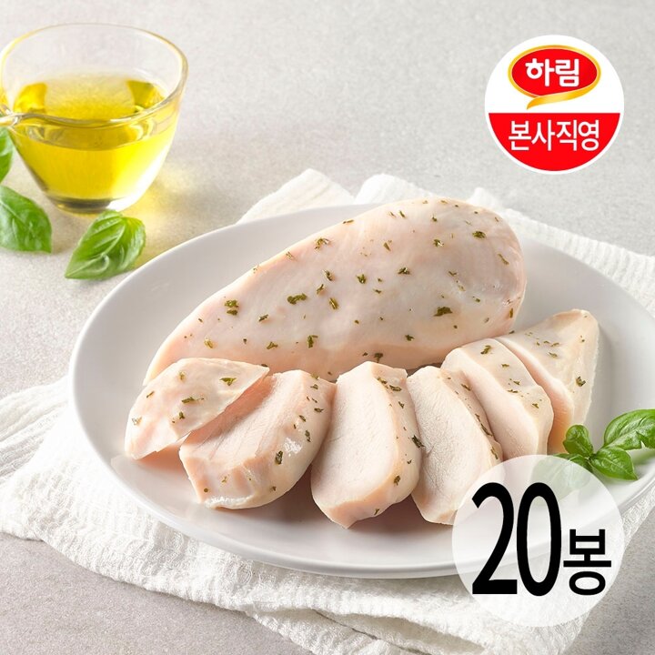 하림ㅣ하림이닭 닭가슴살 바질올리브 115g 20팩