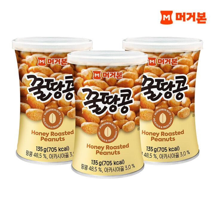 [머거본] 꿀땅콩 135g 3캔