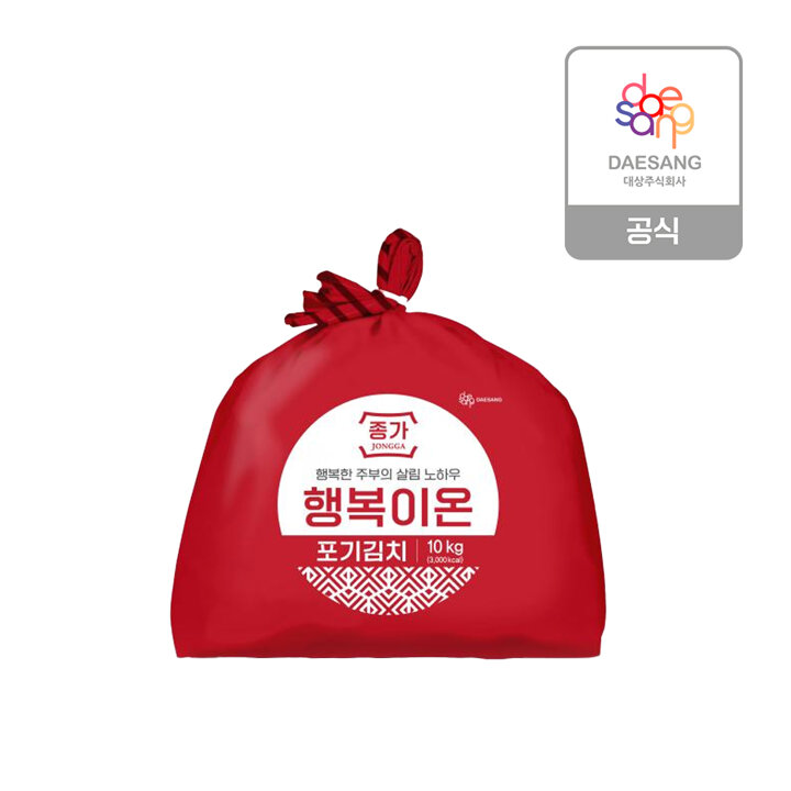 종가 행복이온 중부식 포기김치 10kg
