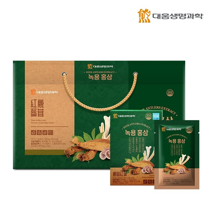 대웅생명과학 녹용홍삼 (국산 생녹용추출액,6년근홍삼,당귀,천궁 함유, 70mlX30포) 1세트