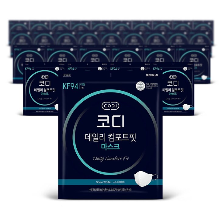 쌍용씨앤비 코디 데일리 컴포트핏 마스크 KF-94 대형 30매