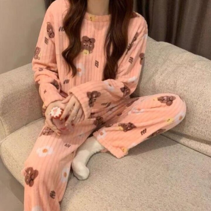 아트박스/마전동상회 극세사 수면잠옷 상하의 세트 홈웨어 겨울잠옷
